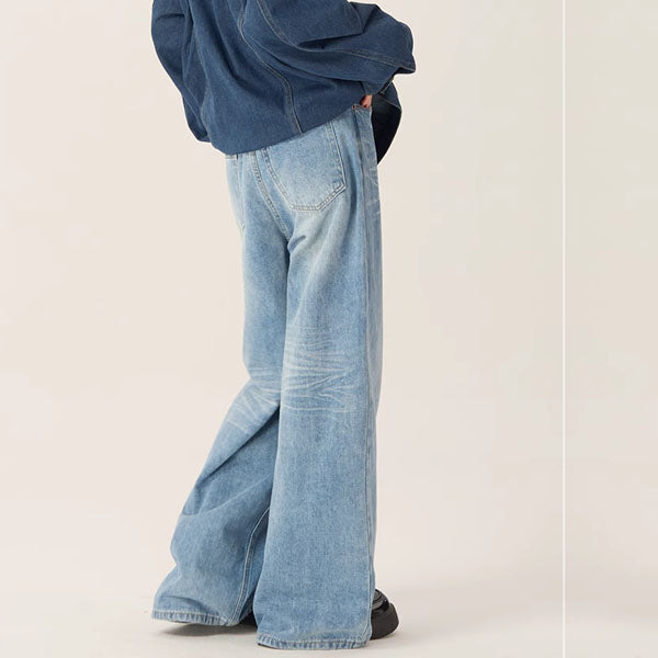 Kylie Light Wash Denim Wide Leg Relax Jeans