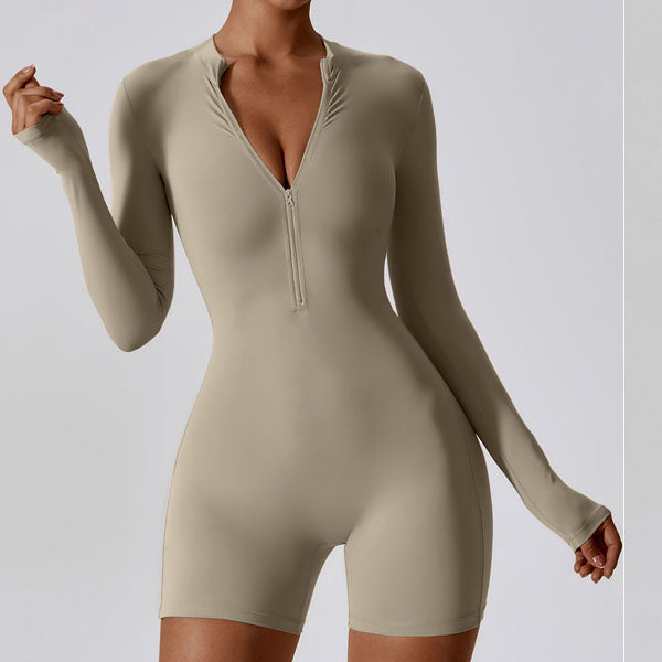 Kendrall Zip Front Long Sleeve Bodysuit