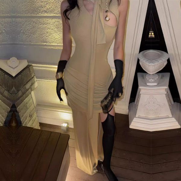 Nadia Allure High Slit Asymmetrical Cutout Evening Dress