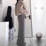 Molly Grey Low Waist Knit Long Skirt