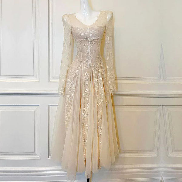 NYSA Ethereal Long Sleeve Lace Flare Dress L NYSA Ethereal Long Sleeve Lace Flare Dress L