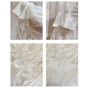 Genevieve Romantic Vintage-Inspired Ivory Tiered Evening Dress