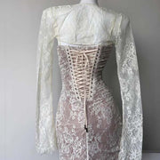 Ruby Elegance 2-Pc Full Lace Maxi Dress
