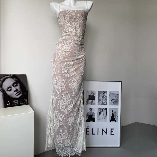 Ruby Elegance 2-Pc Full Lace Maxi Dress