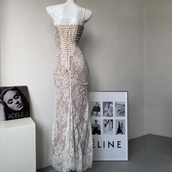 Ruby Elegance 2-Pc Full Lace Maxi Dress