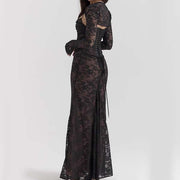 Ruby Elegance 2-Pc Full Lace Maxi Dress