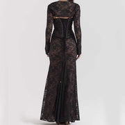 Ruby Elegance 2-Pc Full Lace Maxi Dress