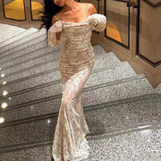 Ruby Elegance 2-Pc Full Lace Maxi Dress