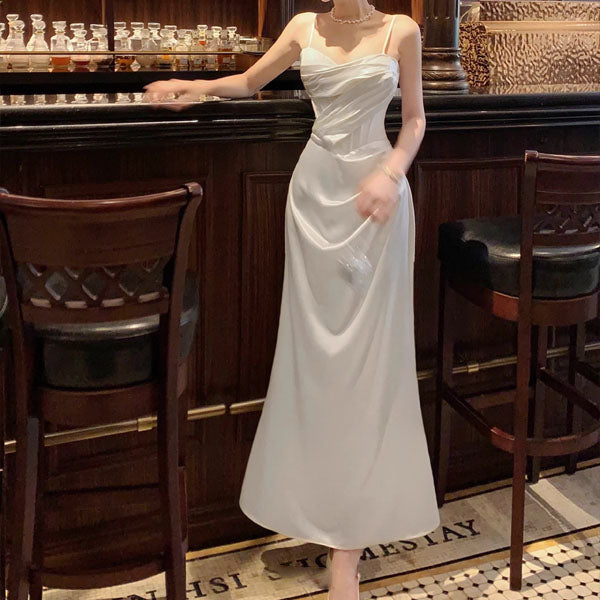 Natalia Elegant Draped Corset with Lace Detail Evening Dress