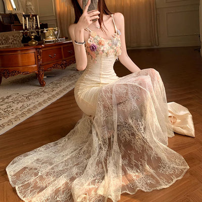 Arabella Romantic Floral Lace Maxi Dress