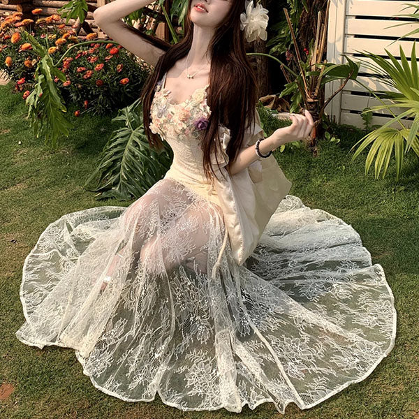 Arabella Romantic Floral Lace Maxi Dress The Wildflower Shop Arabella Romantic Floral Lace Maxi Dress The Wildflower Shop