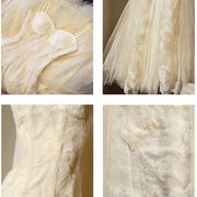 Theia Radiance Cream Lace Tulle Evening Dress