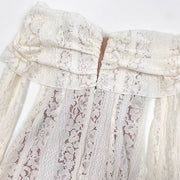 Carina Elegance Ivory Lace Mermaid Maxi Dress