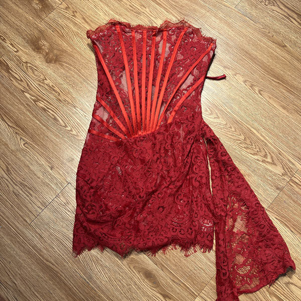 Anastasia All Lace Strapless Corset Mini Dress