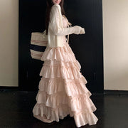 Eleana Romantic Blossom Layered Ruffle Maxi Dress