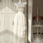 Daria Ivory Layered Ruffles Evening Dress