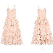Eleana Romantic Blossom Layered Ruffle Maxi Dress