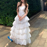 Eleana Romantic Blossom Layered Ruffle Maxi Dress