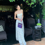 Hillary Elegant Whisper Backless Floral Maxi Dress