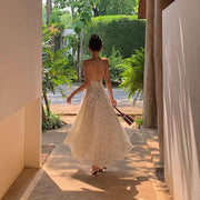 Hillary Elegant Whisper Backless Floral Maxi Dress