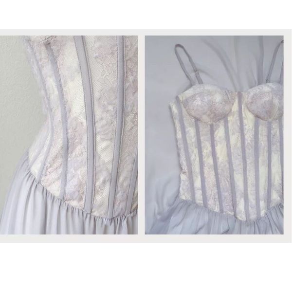 Serina Lilac Whisper Romantic Lace Corset Dress