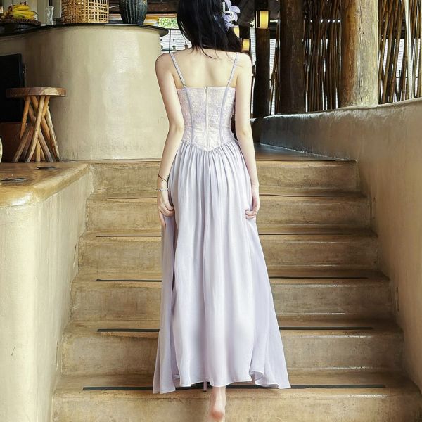 Serina Lilac Whisper Romantic Lace Corset Dress