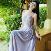 Serina Lilac Whisper Romantic Lace Corset Dress