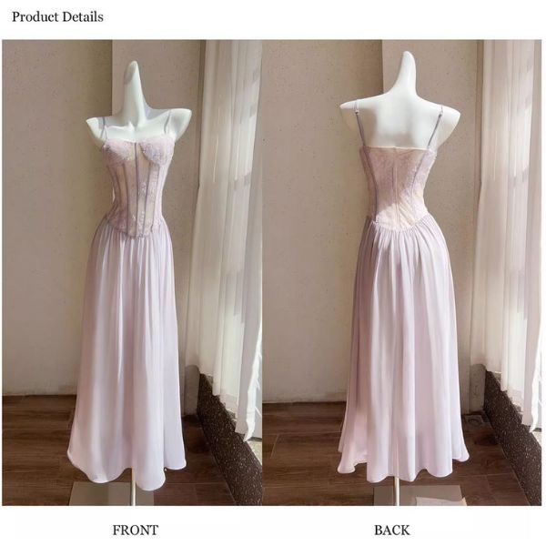 Serina Lilac Whisper Romantic Lace Corset Dress
