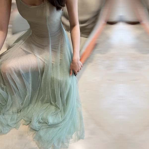Marissa Tulle Mint Mesh Princess Dress