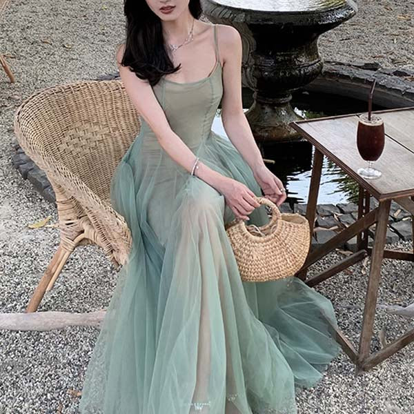 Marissa Tulle Mint Mesh Princess Dress