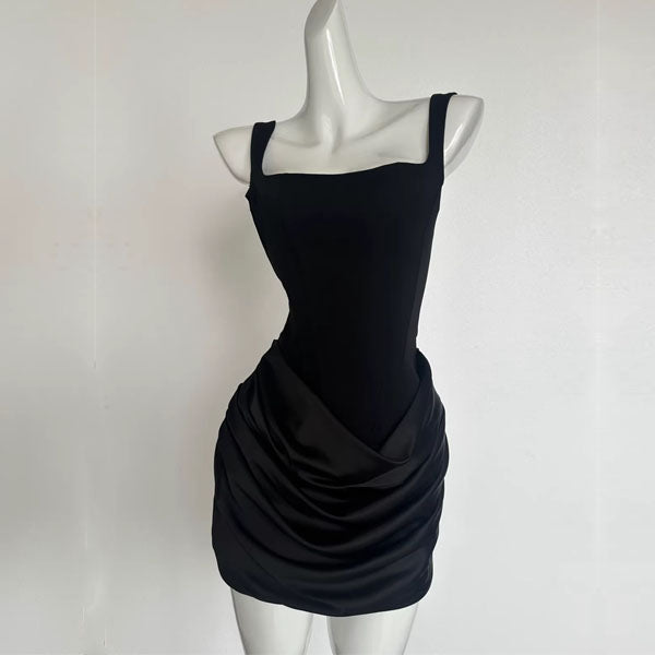 Amira Lace Up Back Corset Mini Dress S / Black