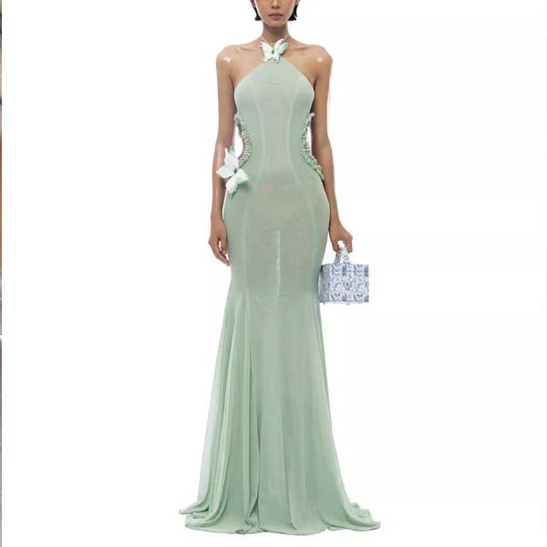 Rosie Sophistication Halter Mermaid Maxi Dress