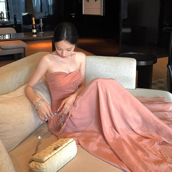 Cassie Blush Nude Strapless Sweetheart Dress