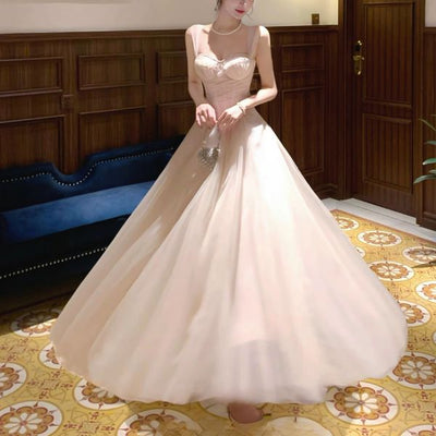 Celestia Blush Tulle Romantic Vintage-Inspired Dress
