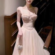 Celestia Blush Tulle Romantic Vintage-Inspired Dress