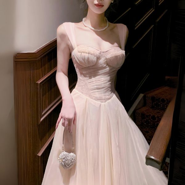 Celestia Blush Tulle Romantic Vintage-Inspired Dress
