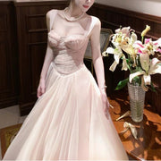 Celestia Blush Tulle Romantic Vintage-Inspired Dress