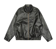 Sophia Zip Front Relax PU Leather Jacket