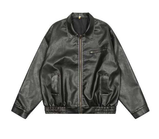 Sophia Zip Front Relax PU Leather Jacket