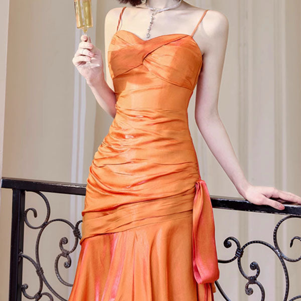 Pamela Sunset Orange Enchanting Ruffled Tiered Maxi Dress