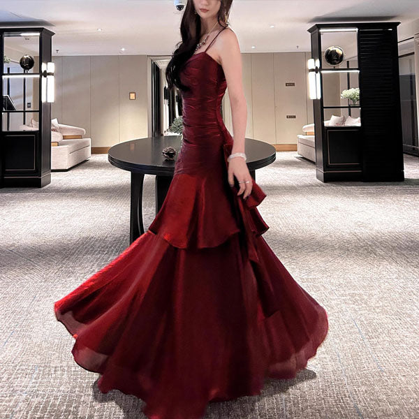 Pamela Scarlet Enchanting Ruffled Tiered Maxi Dress