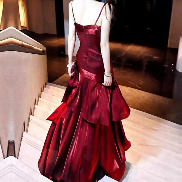 Pamela Scarlet Enchanting Ruffled Tiered Maxi Dress