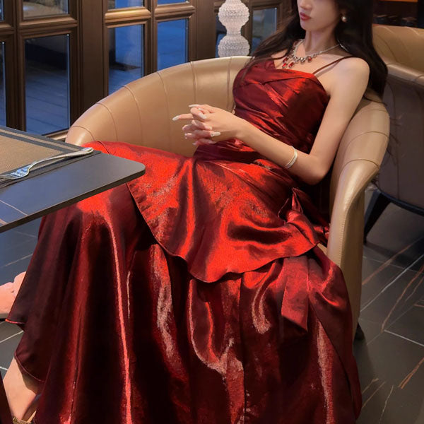 Pamela Scarlet Enchanting Ruffled Tiered Maxi Dress