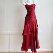Pamela Scarlet Enchanting Ruffled Tiered Maxi Dress