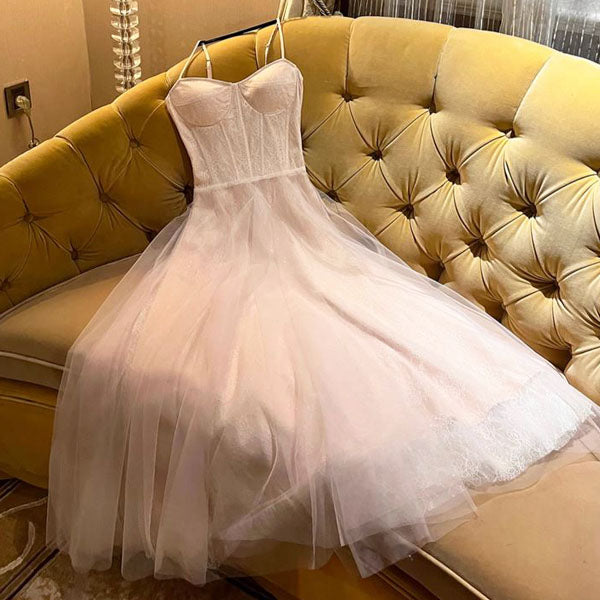 Eos Enchanted Nude Pink Bloom Bustier Lace Tulle Dress