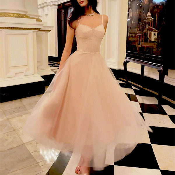 Eos Enchanted Nude Pink Bloom Bustier Lace Tulle Dress