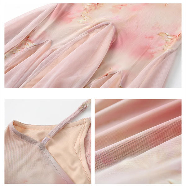 Hanna Romantic Blush Pink Lace Slip Tulle Dress
