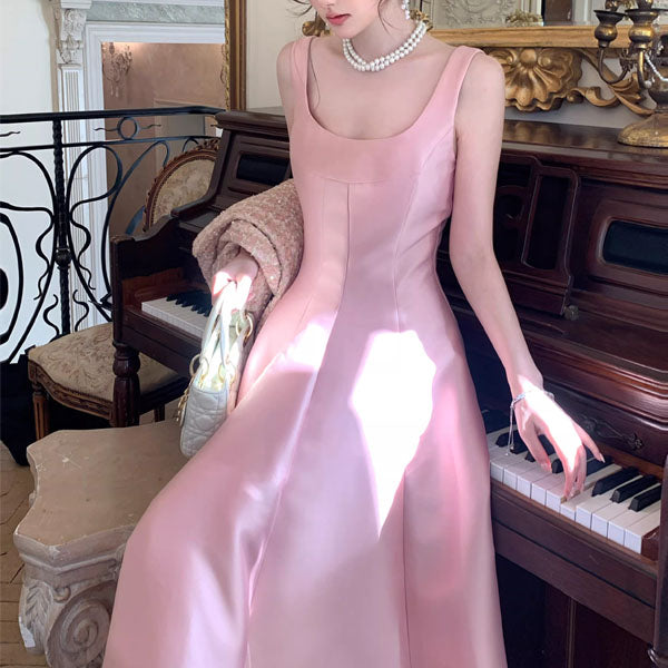 Maribelle Vintage-Inspired Blush Pink Princess A-Line Dress M