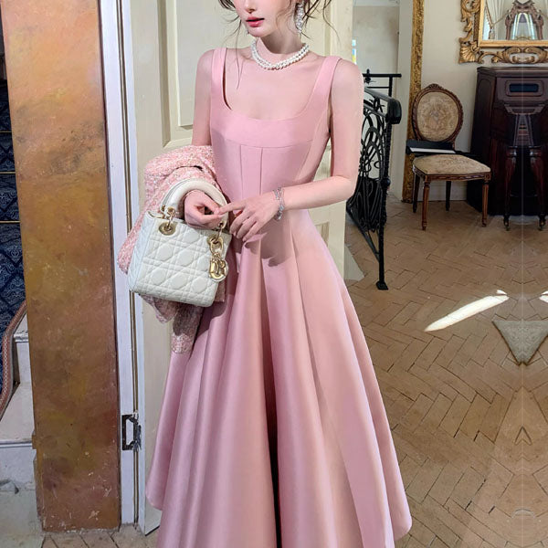 Maribelle Vintage-Inspired Blush Pink Princess A-Line Dress M