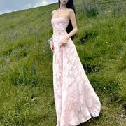 Kellisa Lace Up Flora Maxi Dress